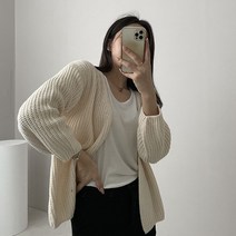 여성용 얼리브 하찌 오픈 가디건