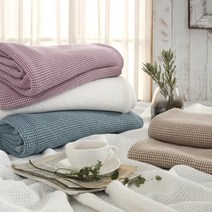 베딩플러스 모달 와플 이불 담요 침대패드 스프레드 블랭킷 겸용, 은은한 모카베이지