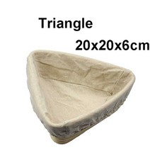 반느통 발효바구니 베이킹 발효천 빵발효 제빵 플라스틱 타원형원형 다양한 크기 인도네시아 등나무 짠 커버, 삼각형 20x20x6, 1개