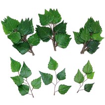 조화 자작나무 잎사귀 인조 자작 잎 버찌잎 인조목 제작 17cm 28장세트 인조나무 제작 소재 나뭇잎