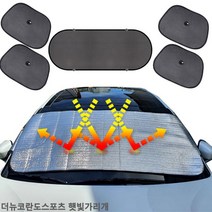 고팡몰_더뉴코란도스포츠 햇빛가리개 햇빛차단 앞유리커버 차박용품#ko_꾺, 꾺선택_앞창내부장착6종세트
