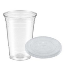 워너비커피 테이크아웃 아이스컵 591 ml + 평형뚜껑 세트, 1세트, 100개입, 600ml