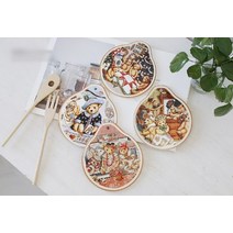 카라멜샵 원형손잡이 도자기 냄비받침(4style), B