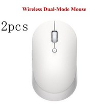 손편한 마우스 Xiaomi Mi 무선 듀얼 모드 자동 인체 공학적 Bluetooth 호환 2.4G USB 측면 버튼 Protable 미니, 화이트 2피스