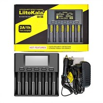 가전부품 LiitoKala 리튬 NiMH 배터리 충전기 Lii-PD2 Lii-PD4 Lii-S6 Lii500 배터리 18650 26650 21700, 03 Lii S6 Full set, 02 EU, Lii-S6 Full - EU Plug
