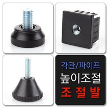 국산 책상다리 조절발 모음 각관 조정발 조절좌 조절볼트 가구다리, 15.조절발+사각캡(25*25)세트_1P