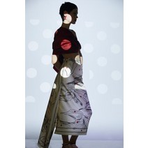 독일 자라 ZARA 프린트 실크 스카프 - 바닐라 121537