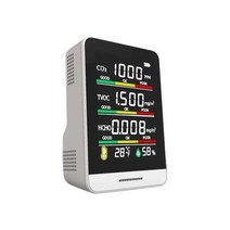 가정용 5 인 1 디지털 온도 습도 센서 측정기 대기질 모니터 이산화탄소 TVOC HCHO 검출기 CO2 미터, CHINA, white