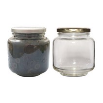 [유리병] 낮은원형유리병900 1개 900ml, 흰색마개