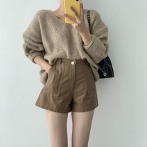 와일드 포켓 레더 뒷밴딩 반바지 숏팬츠(2colors)