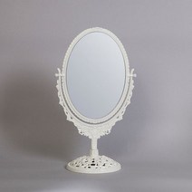 엔틱메탈 스텐딩 양면 자유각도 장미디자인 화장대거울 Large Size-아이보리 신주 주석 3색상 옵션, 아이보리