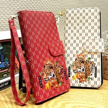 5만원지폐 손목줄스트랩 지폐카드수납 4가지 색상의 Lovely Leopard 지퍼 다이어리 케이스 지갑형 핸드폰케이스/LG Q9 ONE 케이스 Q927 = LG G7 G710호환