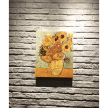 해바라기 돈 들어오는 그림 반아트 리얼 붓터칭 [캔버스 관 엔틱 액자] 빈센트 반 고흐 해바라기 그림 인테리어 소품 금전운 그림, 캔버스(노프레임), 1개
