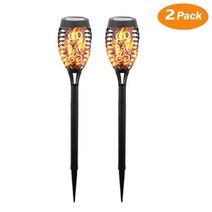 12 Led 태양 정원 빛 야외 방수 깜박 거리는 불꽃 횃불 잔디 램프 통로 장식, 2 Pack