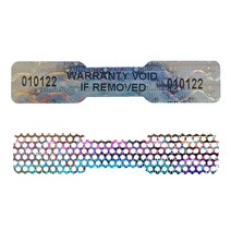 50x10mm 레이저 보안 라벨 Tamper-Proof Holographic Warranty 독특한 일련 번호가있는 무효 스티커 Void, 300개
