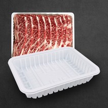 LA갈비 트레이 1kg 50개 정육포장 PP용기 정육점 진열트레이 고기선물세트포장 갈비용기 LA-1, 백색