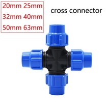 소제구 20/25/32/40/50/63mm 플라스틱 PE 튜브 수돗물 커넥터 티 스플리터 퀵 밸브 커플러 엘보 엔드 플러그 관개 피팅, 63MM_cross