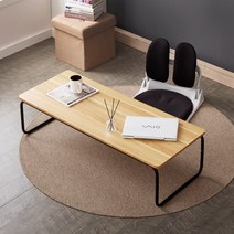 갤러리데코 하이우드 좌식 커피 테이블 티 소파 식탁 1200 대형, 블랙