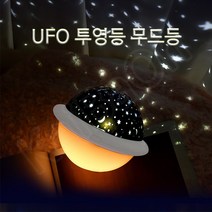 KaiBaOh 크리에이티브 UFO 항성 투영등 별하늘 USB충전 침대 무드등, 흰색