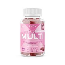 SUKU Vitamins 비타민 19가지 필수 영양소 체리 맛 60 카운트