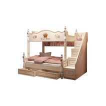 공주풍 이층침대 여아 사용 미끄럼틀 수납장 공간활용, 침대 + 서랍 B20 1200x1900mm