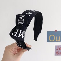 간지 블랙러브 레터링 리본 헤어터번 반다나 헤어밴드 머리띠