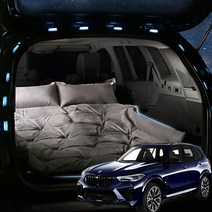 SUNCARMAT BMW X5 스웨이드 에어매트 트렁크 바닥 매트 자동충전 차량용 차박 캠핑 튜닝, 2인용, 블랙