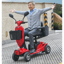 노인 장애인 전동스쿠터 노인전동차 전동휠체어 접이, 10A 배터리 30마일 모터 180W24V