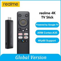 Realme-4K 스마트 구글 TV 스틱 4Kp60 HDR10 + HDMI 2.1 2GB RAM 8GB ROM 크롬캐스트 내장 어시스턴트 블루투스 5.0 글로벌 버전, 4K NO Charger