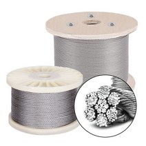 스텐 와이어로프 200M 롤 판매 두께 2 2.4 3.2 4mm 로프줄 고정 연결 부속, 스텐 와이어로프(7x7) 200M롤, 2.4mm, 1개