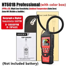 가스 누설 감지기 누출 측정기 탐지기 휴대용 경보기 캠핑용 가정용 HT601A 가스 분석기 가스 누출 감지기 휴대용 LED 가연성 가연성 가스 자동차 배기 경보 테스터 연소 가스, 컬러박스가 있는 HT601B