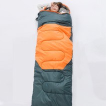 동계 차박침낭 캠핑 방수 가성비 침낭, 투톤침낭2400g오렌지