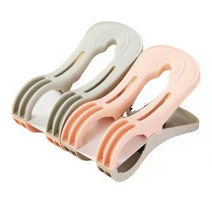 비치 타월 더블 마우스 클립 2개 대형 방풍 플라스틱 클립 욕실 타월 클립 퀼트 클램프 의류 페그 가정용 수영장 의자 세탁실 선베드 및 일광욕 용 (핑크-그레이-2개)
