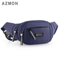 AZMON 프리미엄 멀티포켓 미니힙색 스포츠 웨이스트백 2.5L, 블루, 360 x 140 x 100mm