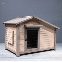 현대 단단한 나무 개 집 케이지 사육장 야외 자외선 차단 및 방수 하우스 안뜰 별장에 공통, 01 Dog house