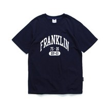 남자 여자 쿨 면 봄 반팔티 티셔츠 앱놀머씽 FRANKLIN23 T-SHIRT (NAVY)