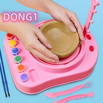 도자기 만들기 흙놀이 diy 풀세트 집콕 도예키트 체험 아이 키즈 홈키트 점도 공예 물레 장난감 만들기놀이, 핑크 도예기 선물세트 - 6조각 도토g