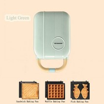 와플메이커 new 5 in 1 mini gofrera 토스터 샌드위치 taiyaki maker 벨기에 팬, 밝은 녹색 3, 220v, 우리를