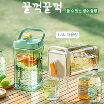 Mochae 냉장고물병 대용량 휴대용 물통 음료 디스팬서 3.5L 대용량 냉수병 쥬스디스펜서 쥬스통, 1개, 녹색