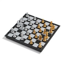 앤티크 접이식 자석 체스 32X32CM 골드+실버 보드게임 자석체스 고급체스 체스판