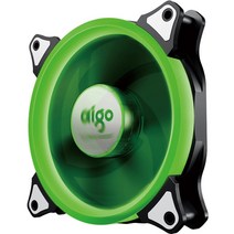Aigo-D1 PC 케이스 팬 쿨러 냉각 LED 컴퓨터 12V 쿨링 120mm 팬 이중 링 조용하고 쉬운 설치, 07 AURORA GREEN