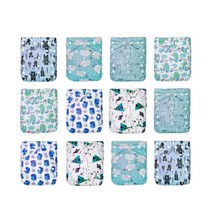 Kawaii Baby Goodnight Heavy Wetter OS 천 아기 기저귀 12개 팩 + 기저귀 인서트 24개 재사용 가능한 오버나이트 기저귀