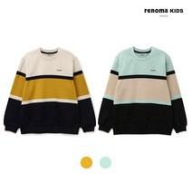 레노마 키즈 남아선염 스트라이프 맨투맨 머스타드 R2241T109 41