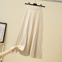 롱치마 가을 겨울 따뜻한 주름 밴딩 신축원단 스커트 기모 WG20110435Z