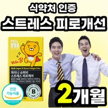 홍경천 로사빈 테아닌 식약청 인정 인증 먹기쉬운 스트레스 관리 골드 프리미엄 세트 영양재 에너지 직장인 건강 건강기능 식품 여성 알파 비타민 40대 제약회사 피로 식약처, 60정 x 2개 (2개월분)