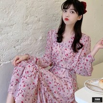 가바바 여성 원피스 러블리하고 귀여운 소녀 이미지 플라워 쉬폰 롱원피스 G49603