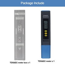 TDS측정기 PH 테스터 0.00-14.00pH TDS 및 EC 미터 C/F 온도계 ATC 휴대용 펜 디지털 수질 분석기 순도 측정 도구, [01] TDS EC meter, 5.TDS EC meter