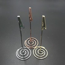 메모지 홀더 집게 꽂이 스탠드 책상 탁상 명함꽂이 네임 클립 핀, 실버
