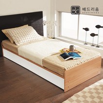 [베드리움] 원룸(B900) 평상형 세미싱글침대 + 고급형 매트리스, 화이트