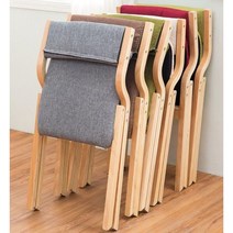 북유럽 패브릭 접이식 의자 식사 카페 간이 원목 가정용 행사용 교회, C. 레드